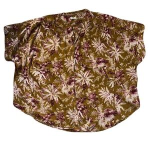Anthropologie Pilcro Plus Size Floral Print Women's Loose Fit  Top Size 1X